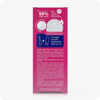 Side view image of Conceive Plus fertility lubricant, pre-filled applicators 8×4g box on a white background. Pink box has white branding and highlights results of a clinical study, clinical use, cautions to use, suggestions to use it with multi-use tube, and ingredients of the lube.