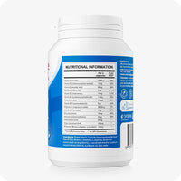 Conceive Plus Men's Fertility Support + Lubricant showing side label of Men's Fertility Support supplement bottle with detailed nutritional information, ingredient list, and daily value percentages, displayed on a white background.