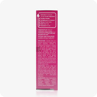 For Conceive Plus Try Me Size Fertility Lubricant Bundle, the image shows side panel of 30ml tube packaging, detailing product benefits such as pH balanced, fertility friendly, and patented formula. It includes application directions, key ingredients, and indications for use, all presented in white text on a pink background.