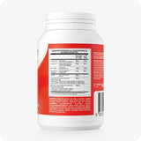 For Conceive Plus Maximum Fertility Support (FR), image of Men Motility Support bottle back view featuring supplement facts panel, ingredient breakdown, and nutritional values in multiple languages on a red label — listing zinc, CoQ10, herbal blend, and vitamin content per daily dose.